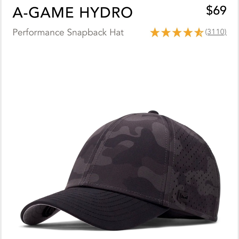 Brand New Melin hydro A game Blcak camo classic SnapBack